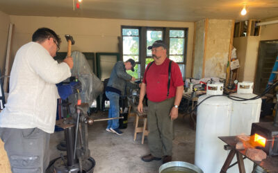 David W. Osmundsen leads axe-making workshop at arapaho ranch field station